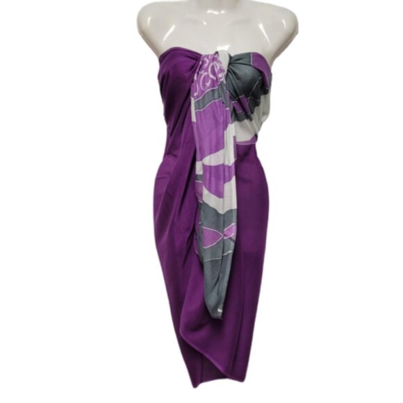 Cover Up Long Wrap, Halter or Strapless Wrap Dress Cotton Coverups - Picture 1 of 7
